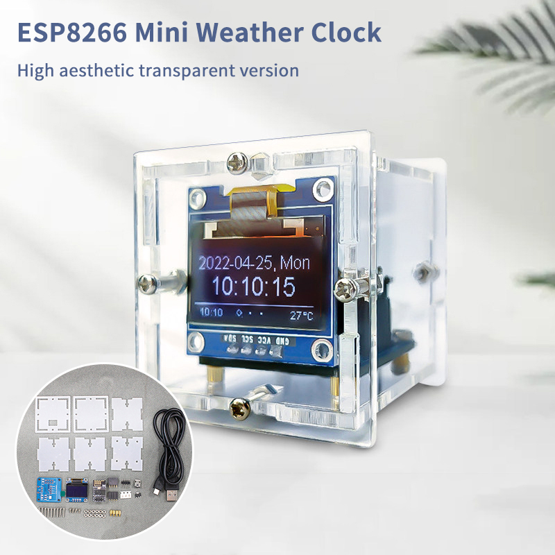 Diy Electronics Tools - ESP8266 Mini Weather Clock Kit DIY