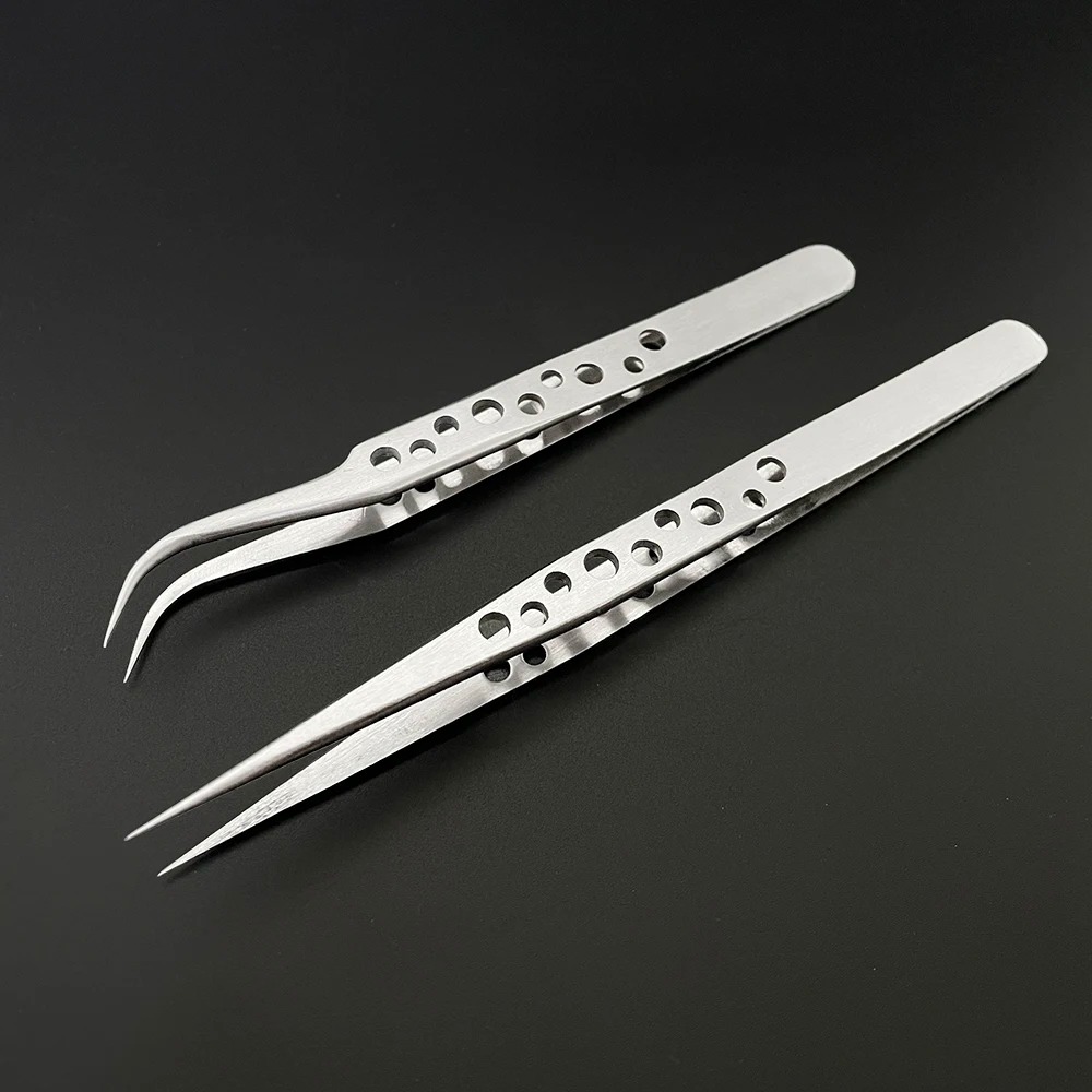 Diy Electronics Tools - Industrial Tweezers Electronics Anti-static Curved Straight
