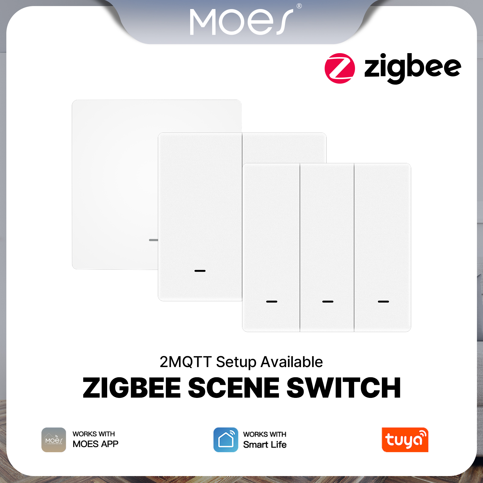Push Button Tactile - MOES Tuya ZigBee Scene Switch Wireless