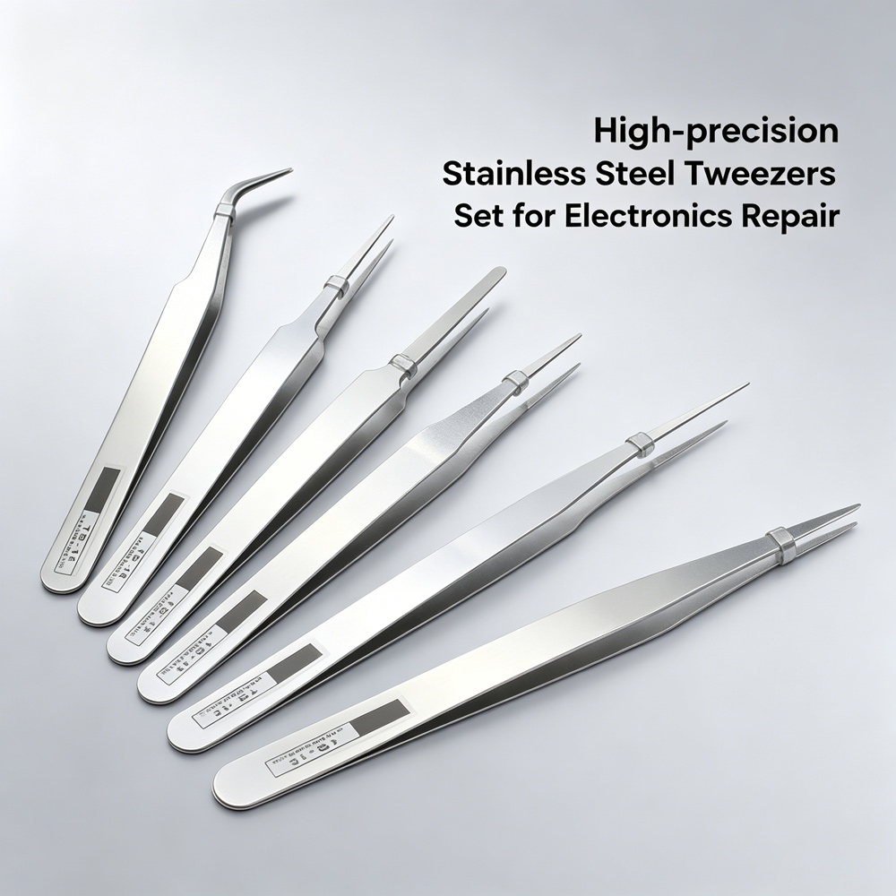 Diy Electronics Tools - Multi-purpose Precision Tweezers 6Pcs Anti-static Stainless