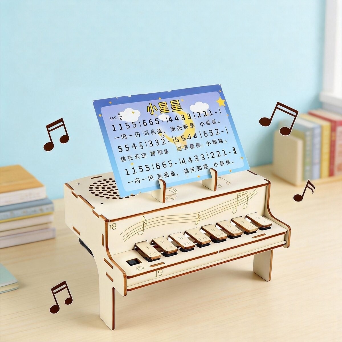 Diy Electronics Learning Kit - DIY Wooden Electronic Piano Model STEM
