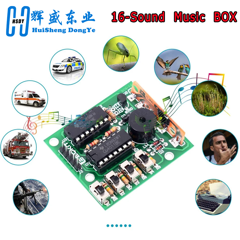 16 Music Sound Box BOX-16 Boar - đánh giá và giá Diy Electronics Learning Kit