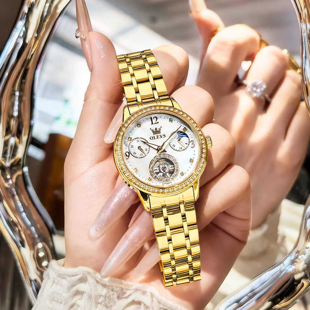 OLEVS 6750 Automatic Woman Wat - đánh giá và giá Push Button Tactile