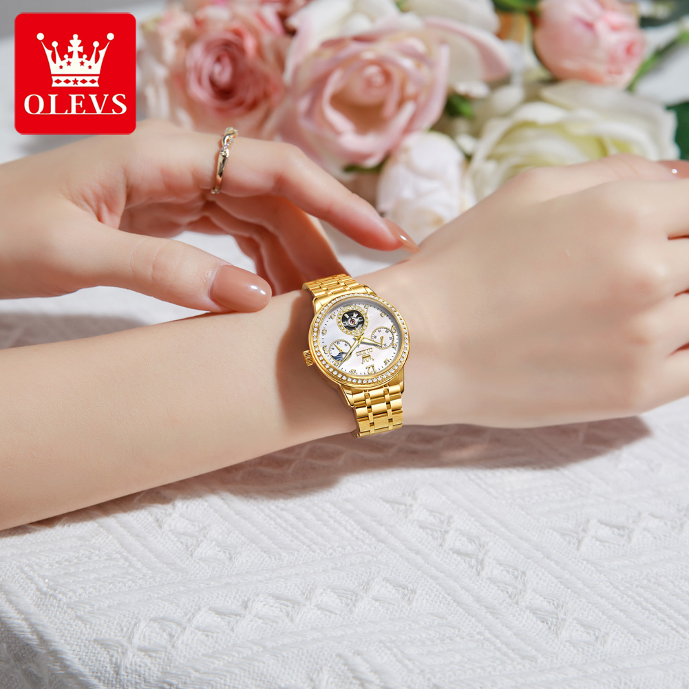 OLEVS 6750 Automatic Woman Wat - đánh giá và giá Push Button Tactile
