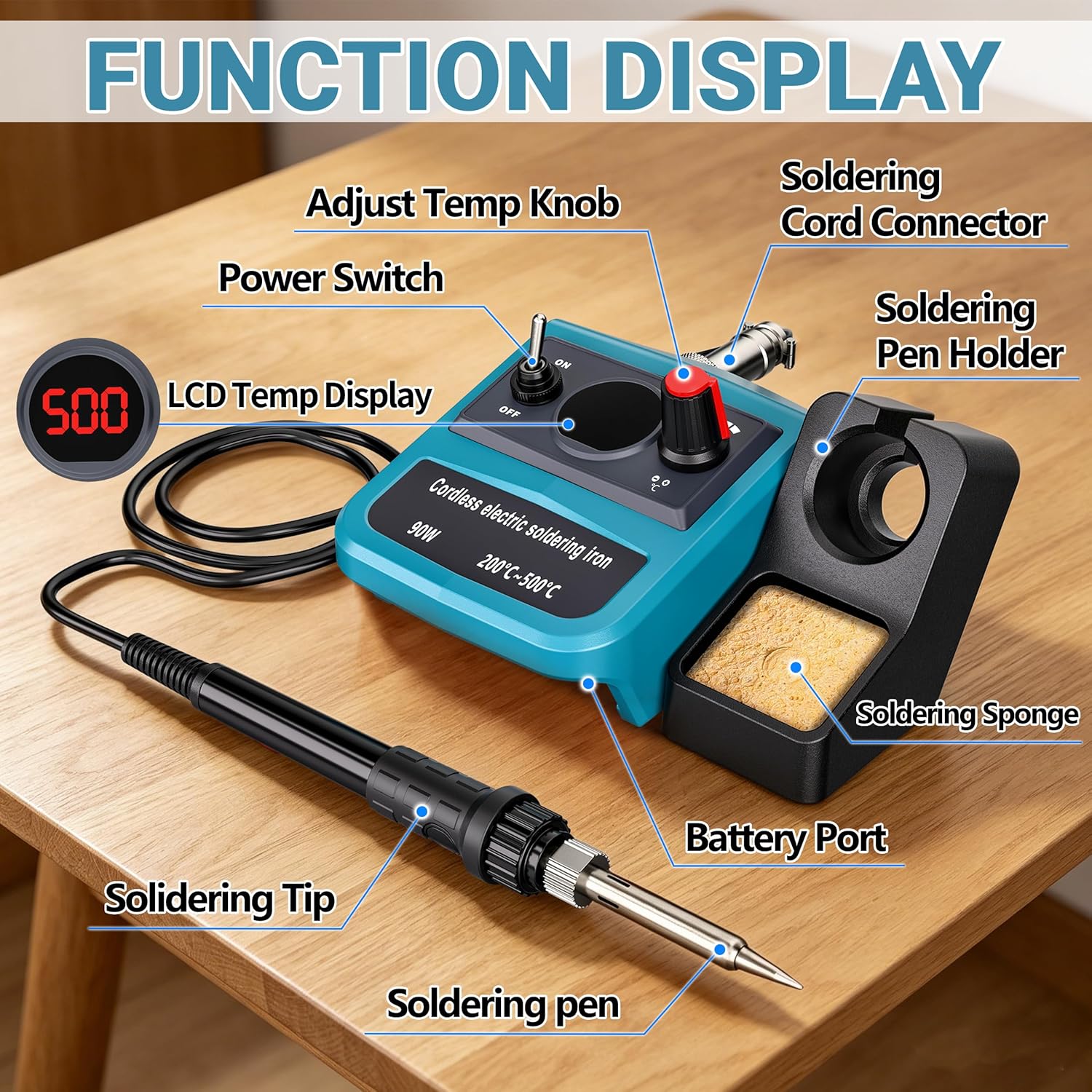 90W LED Digital Cordless Solde - đánh giá và giá Diy Electronics Tools