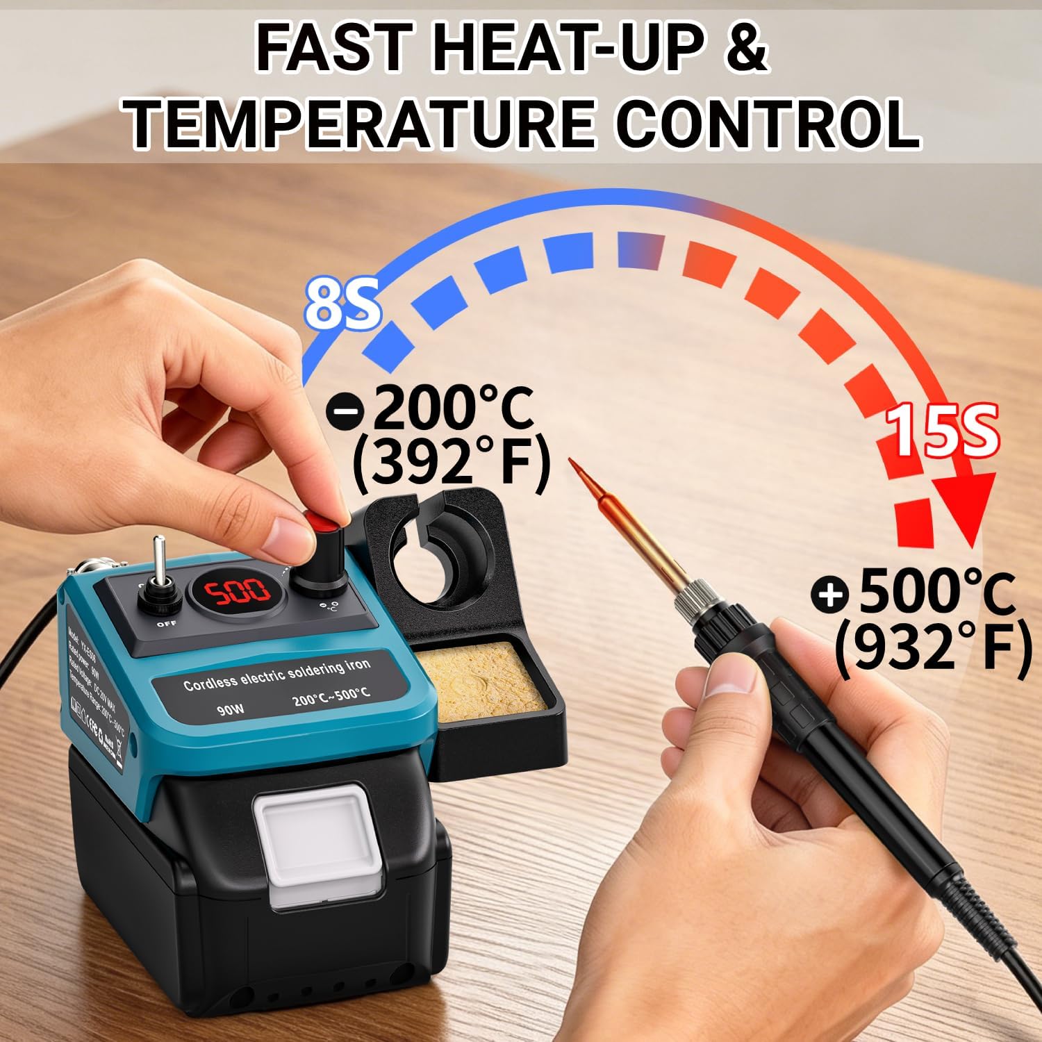 90W LED Digital Cordless Solde - đánh giá và giá Diy Electronics Tools