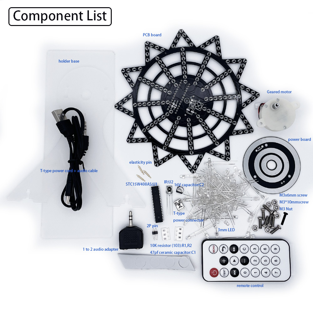 Tự Làm Điện Tử Bộ Đèn LED Xoay - đánh giá và giá Diy Electronics India