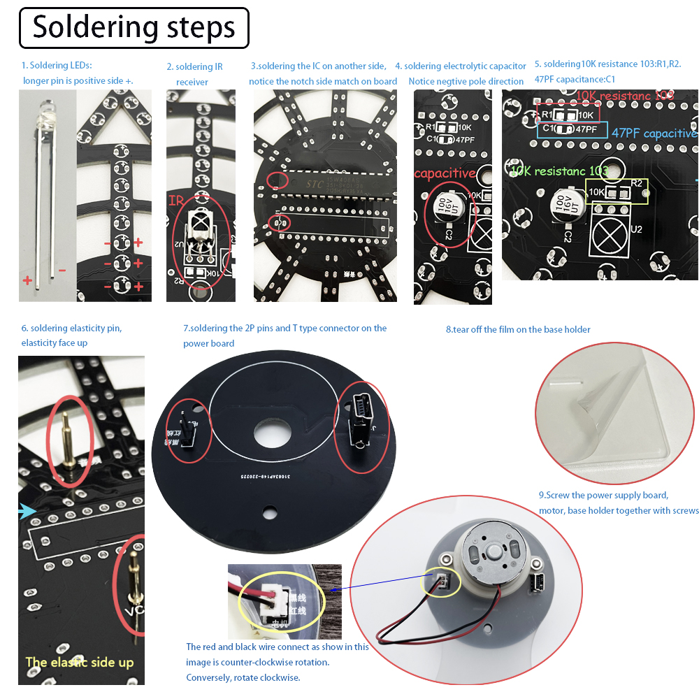 Tự Làm Điện Tử Bộ Đèn LED Xoay - đánh giá và giá Diy Electronics India